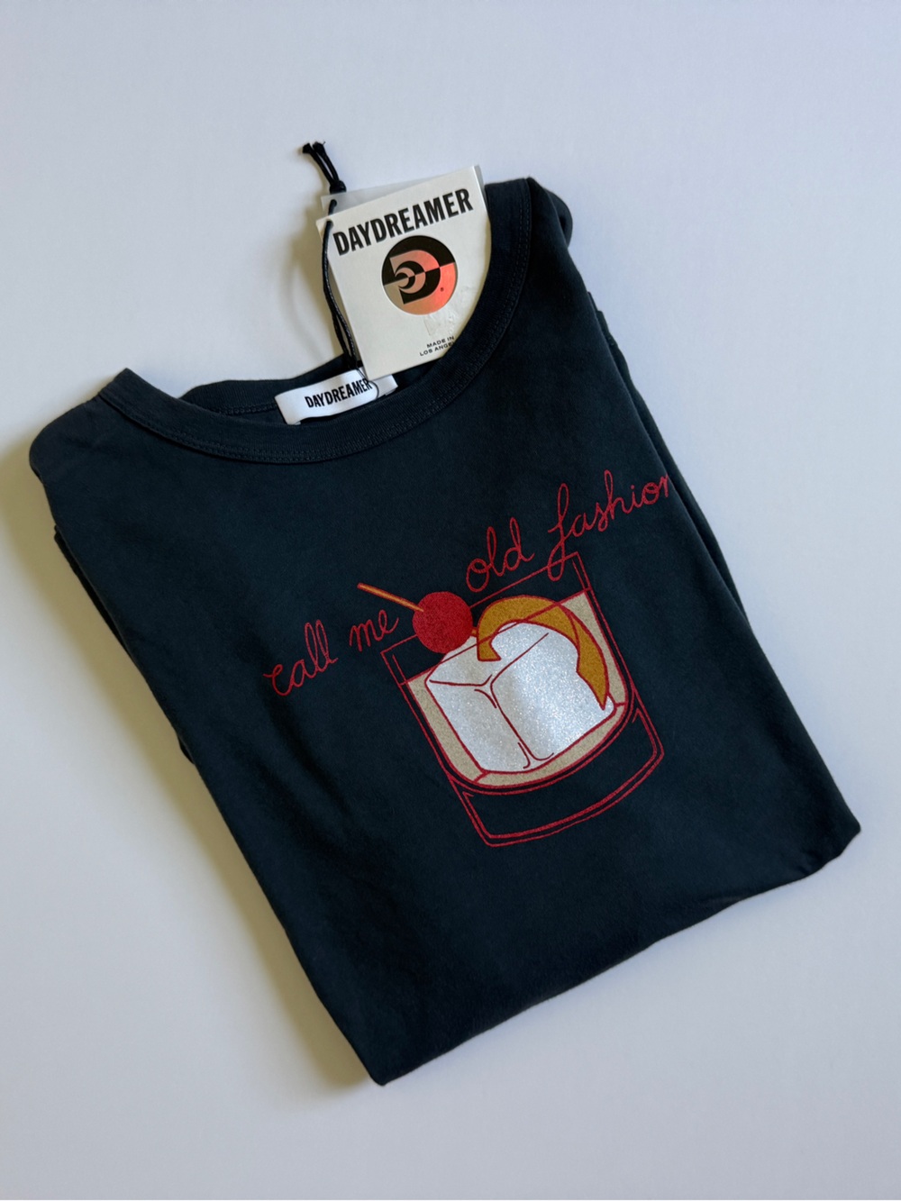 Daydreamer Black Cotton Long Sleeve with “call me old fashioned” graphic